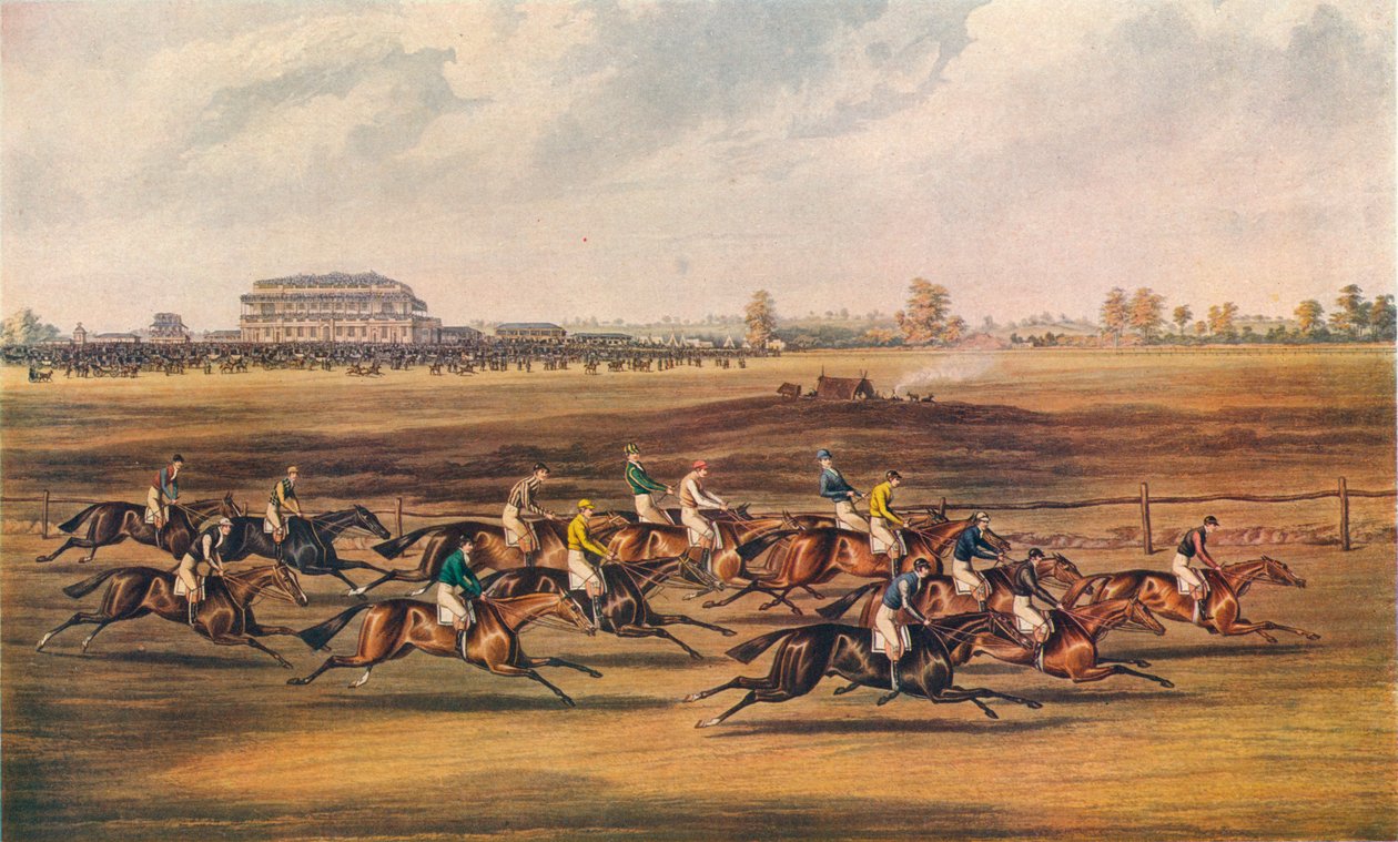 1836年，争夺圣雷格（St. Leger）大赌注。 作者 詹姆斯·波拉德