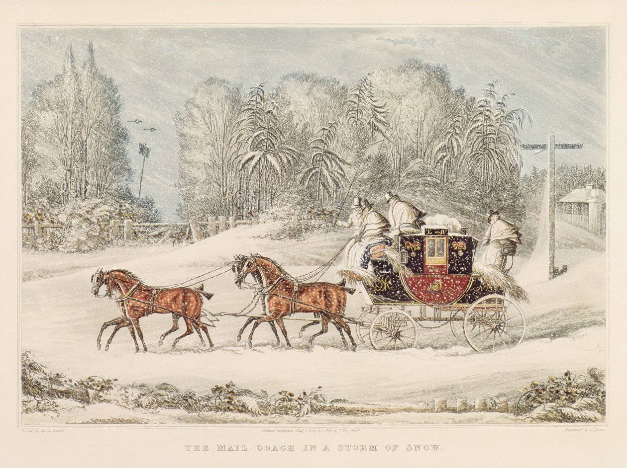 1825年的暴风雪中的邮件教练 作者 詹姆斯·波拉德