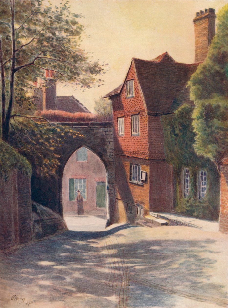 城堡门和博物馆，吉尔福德》，1911年，1914年 作者 詹姆斯·S·奥格威