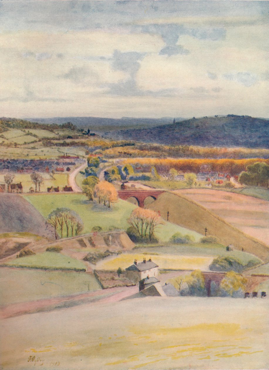 从Alderstead眺望Merstham和Redhill》，1913年，1914年 作者 詹姆斯·S·奥格威