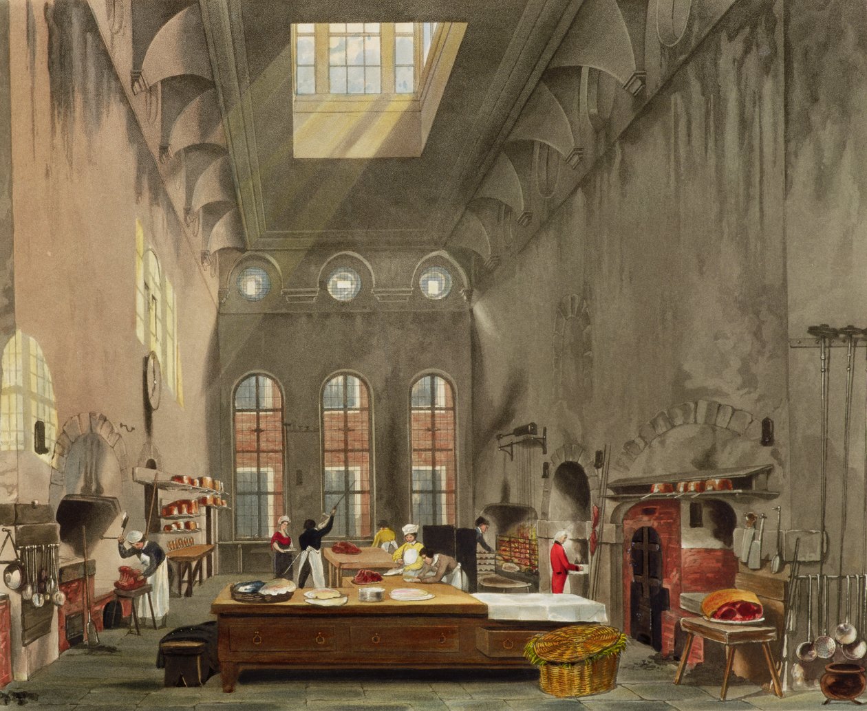 厨房，圣詹姆斯宫殿，威廉·詹姆斯·贝内特（William James Bennett，1787-1844），由William Henry Pyne（1769-1843）酒吧出版的“皇家住所历史”。 1819 作者 詹姆斯·斯蒂芬诺夫