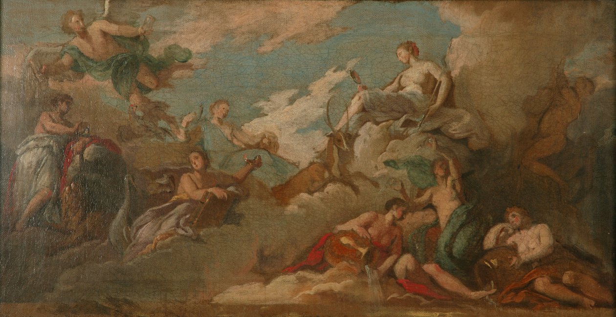 时间、谨慎和警惕，c.1716（布面油画） 作者 詹姆斯·桑希尔