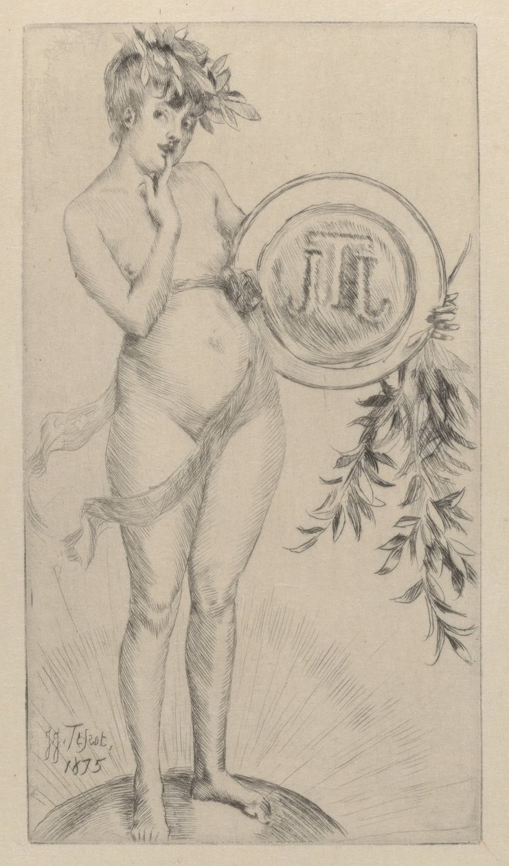 第一幅正面插图，带有Monogram，1875年。 作者 詹姆斯天梭