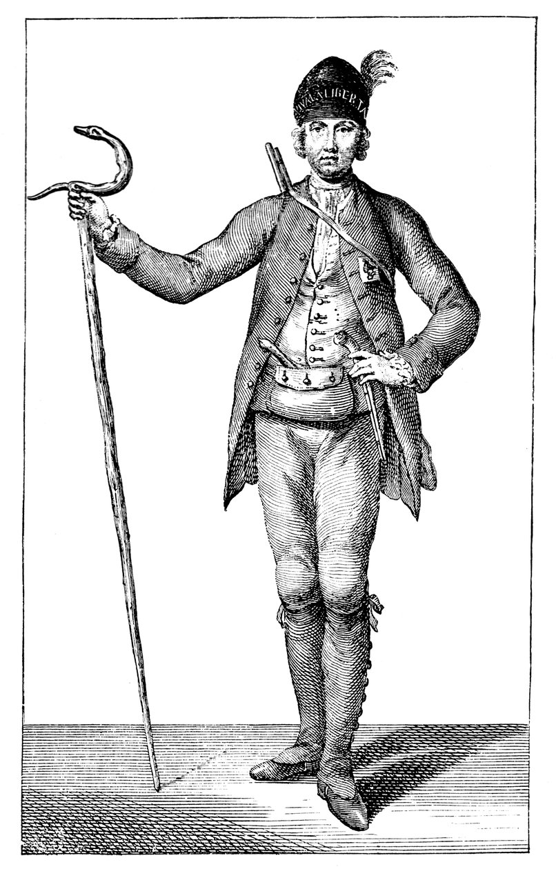 詹姆斯·波斯威尔（James Boswell），身着科西嘉武装首长的装扮，1769年。 作者 詹姆斯·鲸鱼