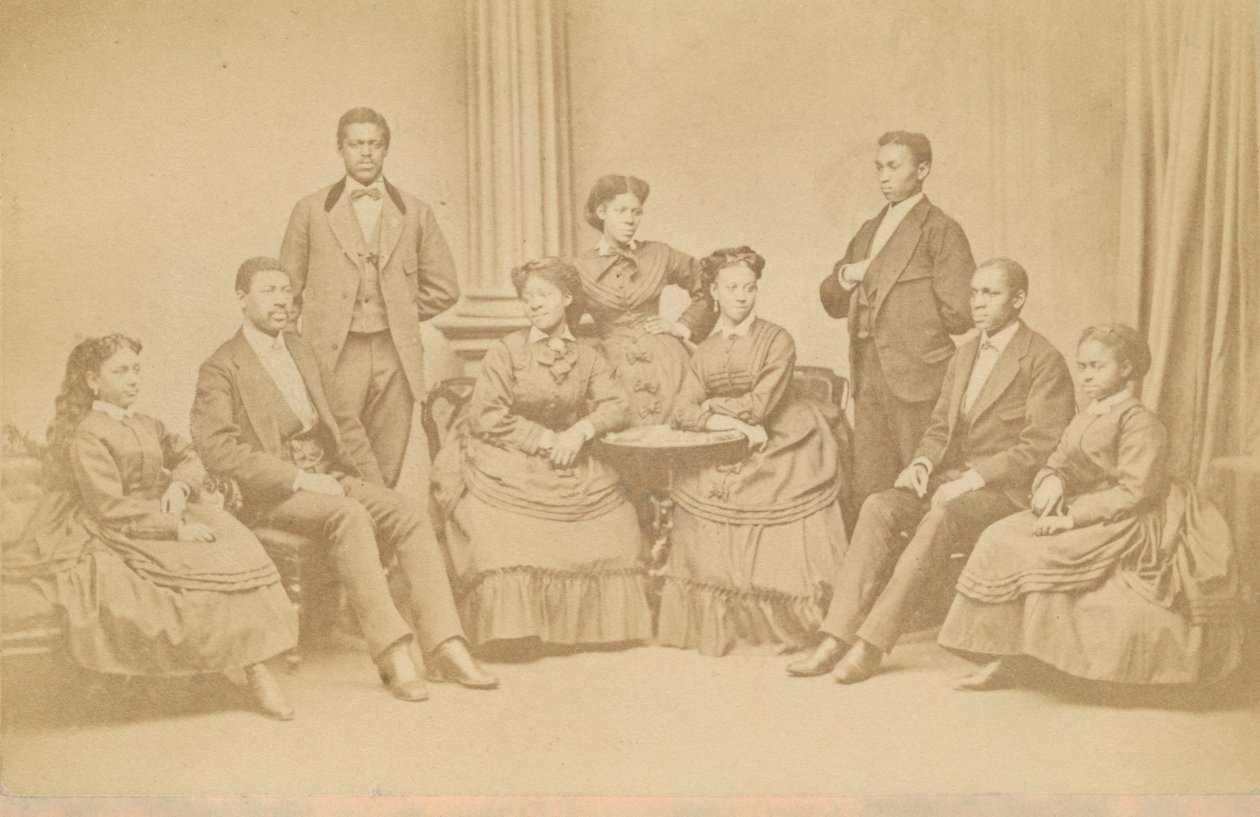 Jubilee Singers的风景画，1872年，后来印刷。 作者 詹姆斯·华莱士·布莱克