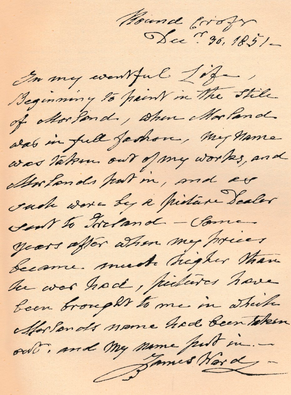 詹姆斯·沃德（James Ward）的来信，1851年-1904年 作者 詹姆斯·沃德