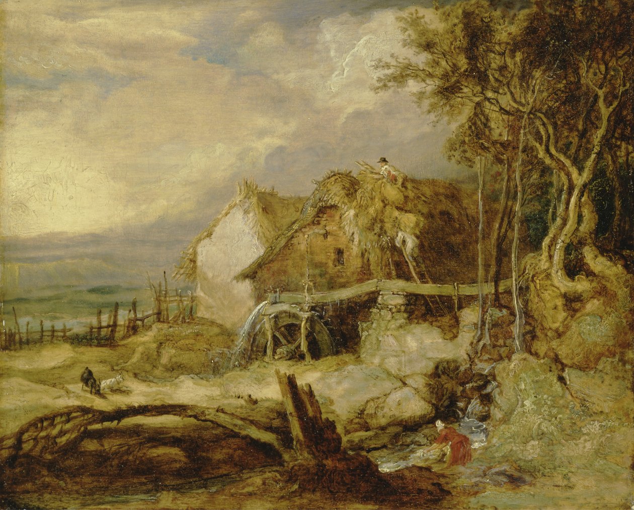 Overshot Mill，c.1802-07（面板上的油） 作者 詹姆斯·沃德