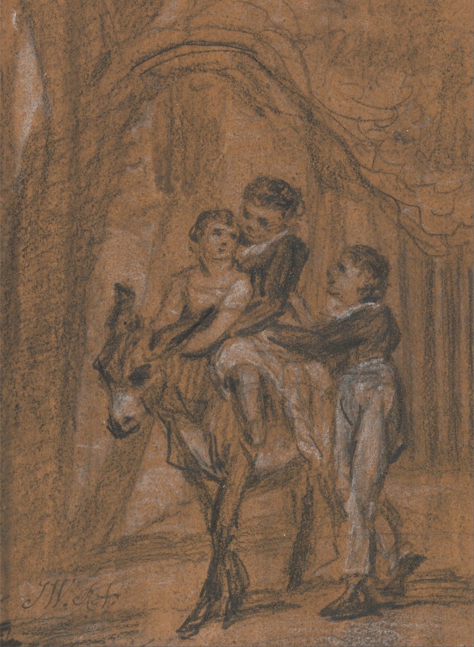 油画 "The Children of Theophilus Levitt, Esquire "的研究。(这些是斯塔福德郡的西奥菲勒斯-莱维特的孩子，他是沃德的常客）。 作者 詹姆斯·沃德