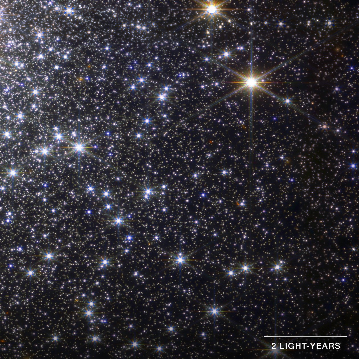 球状星团 M92（NIRCam 详情） 作者 詹姆斯韦伯太空望远镜 (NASA)