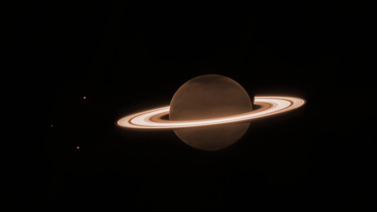 土星 (近红外相机) 作者 詹姆斯韦伯太空望远镜 (NASA)