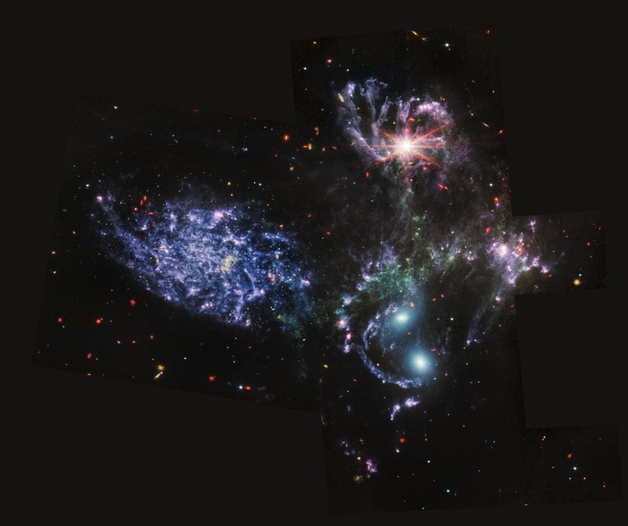 史蒂芬五重奏（MIRI Image） 作者 詹姆斯韦伯太空望远镜 (NASA)