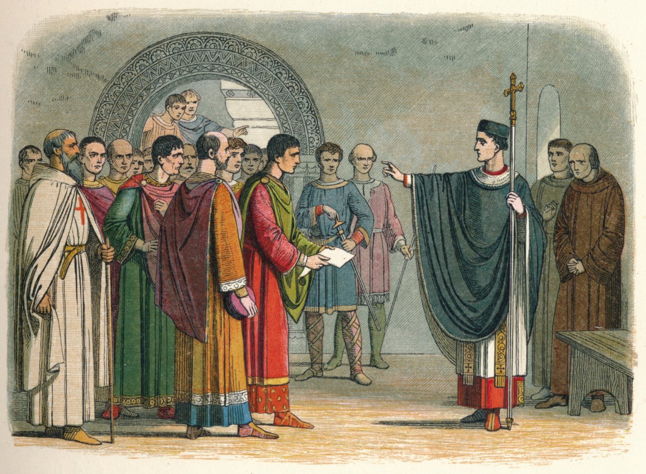 贝克特（Becket）禁止莱斯特伯爵通过他的判决，1162年1864年 作者 詹姆斯·威廉·埃德蒙·道尔