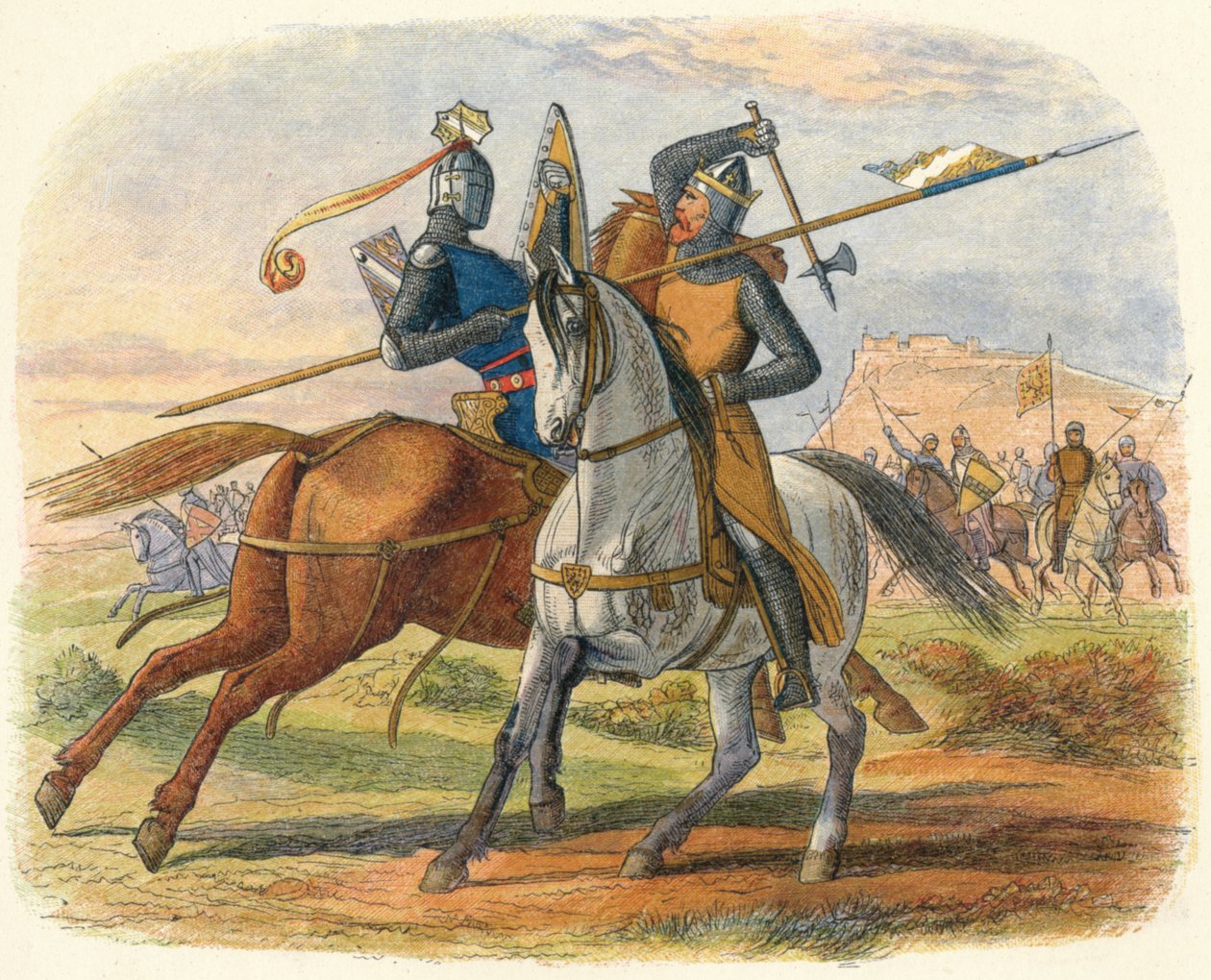 布鲁斯（Bruce）杀死亨利·博恩爵士（Sir Henry Bohun），1314年1864年 作者 詹姆斯·威廉·埃德蒙·道尔
