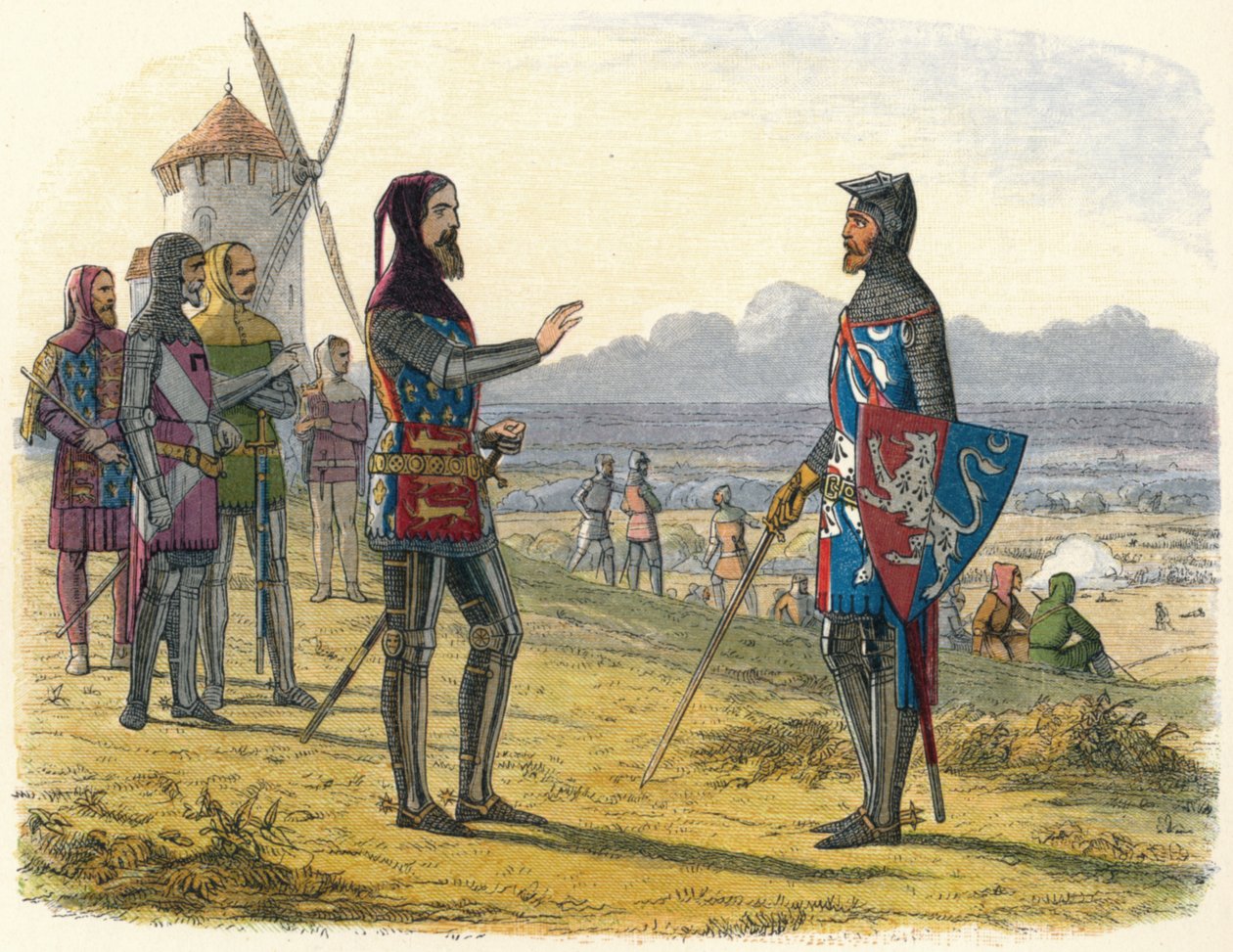 爱德华（Edward）在克雷西（Crecy）拒绝向他的儿子求助，1346年1864年 作者 詹姆斯·威廉·埃德蒙·道尔