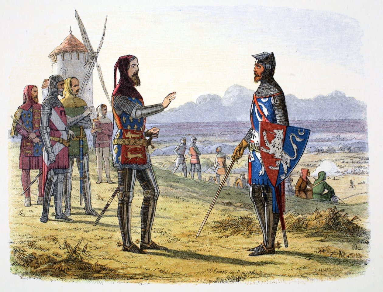国王爱德华三世在法国克雷西战役中拒绝救助他的儿子，1346年 1864年 作者 詹姆斯·威廉·埃德蒙·道尔