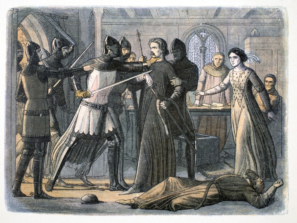 罗杰-莫蒂默爵士的被捕，诺丁汉城堡，1330年 1864年 作者 詹姆斯·威廉·埃德蒙·道尔