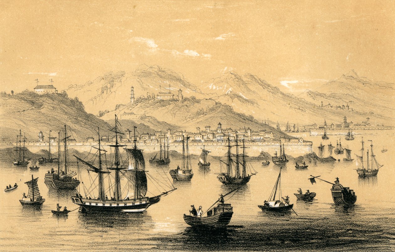 1847年，条约签订后对英国商业开放，这是五个港口之一。 作者 詹姆斯·威廉·吉尔斯
