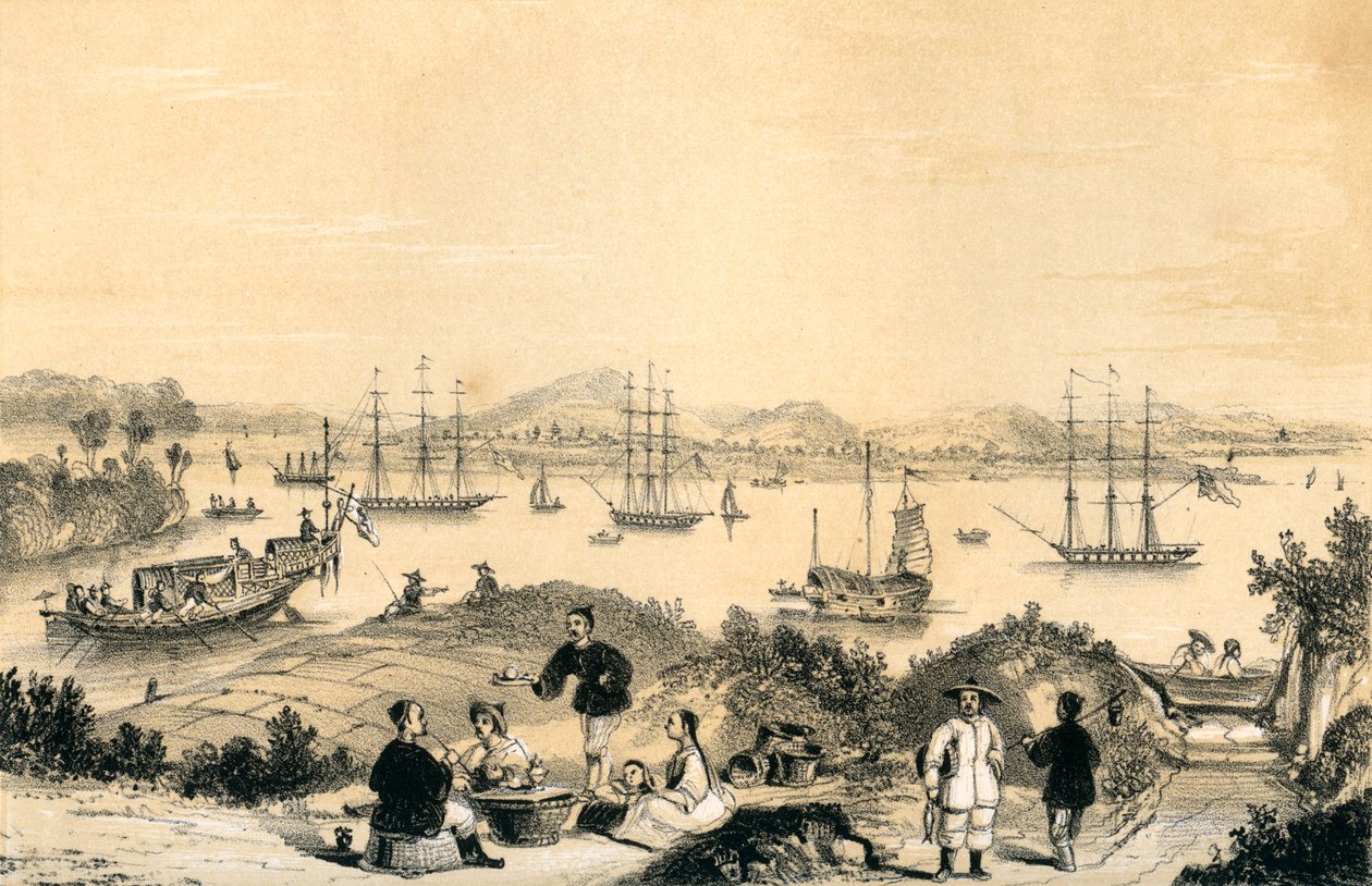 黄埔附近的广州，欧洲航运的锚点，1847年 作者 詹姆斯·威廉·吉尔斯