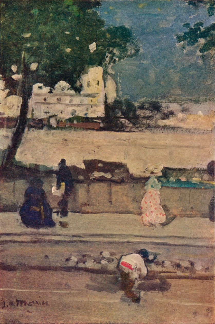 Quai Des Grands Augustins，巴黎，十九世纪 作者 詹姆斯·威尔逊·莫里斯