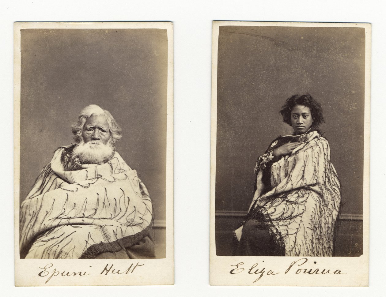 Epuni Hutt和Eliza Porirua，1865年（蛋白打印） 作者 詹姆斯·里格斯沃思
