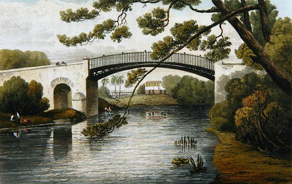 西班牙小镇Rio Cobre大桥，来自牙买加岛的风景如画之旅，由J. Cartwright雕刻，1824年 作者 詹姆斯在Hakewill之后