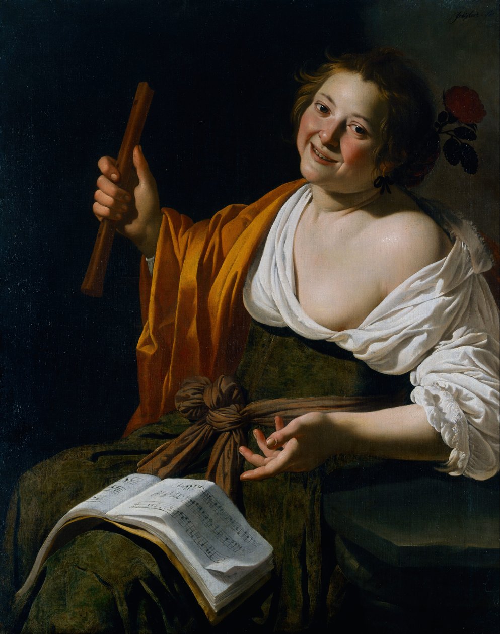 长笛的女孩 作者 Jan van Bijlert或Bylert