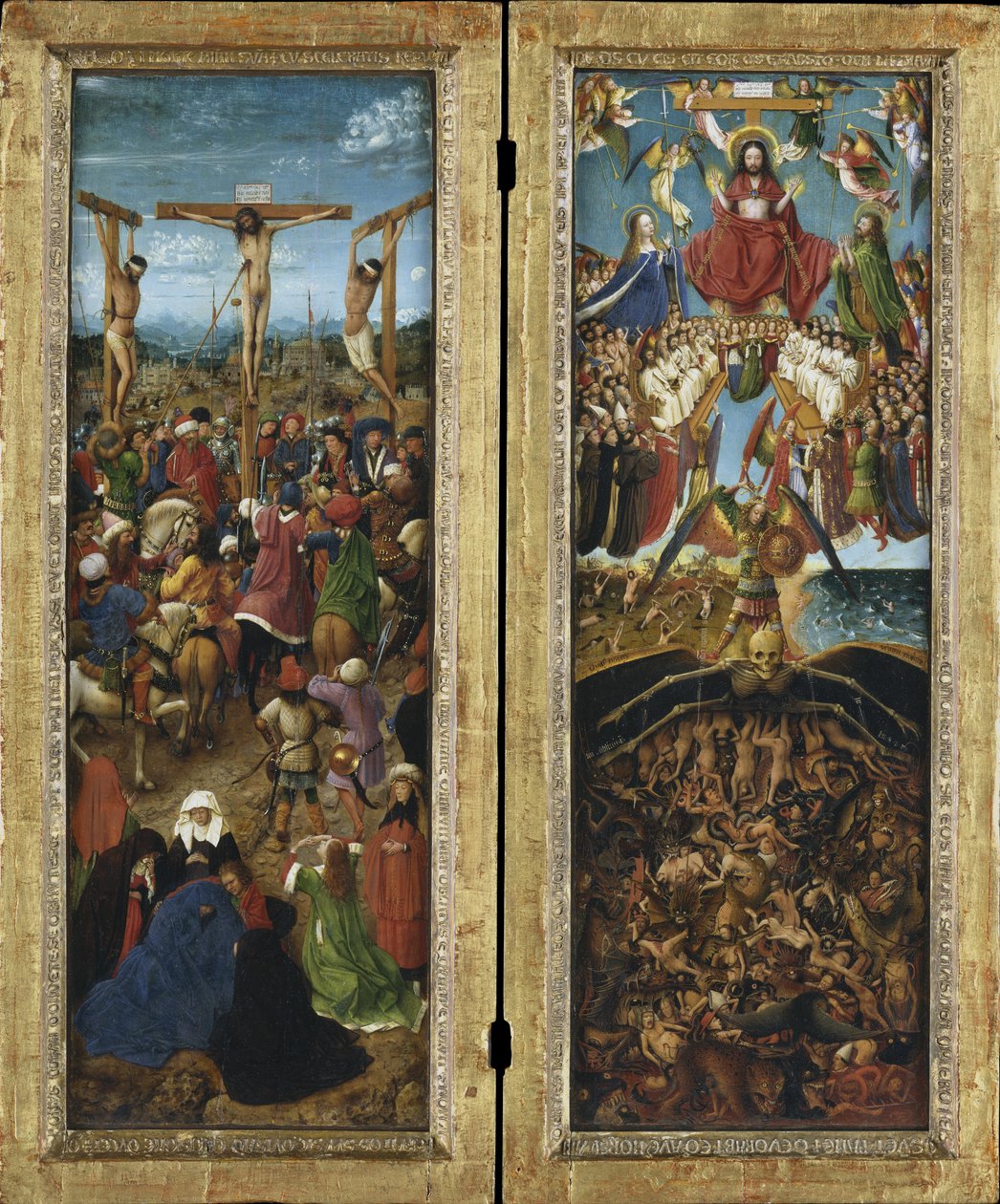 被钉十字架;最后的审判，diptych 作者 扬·范·埃克