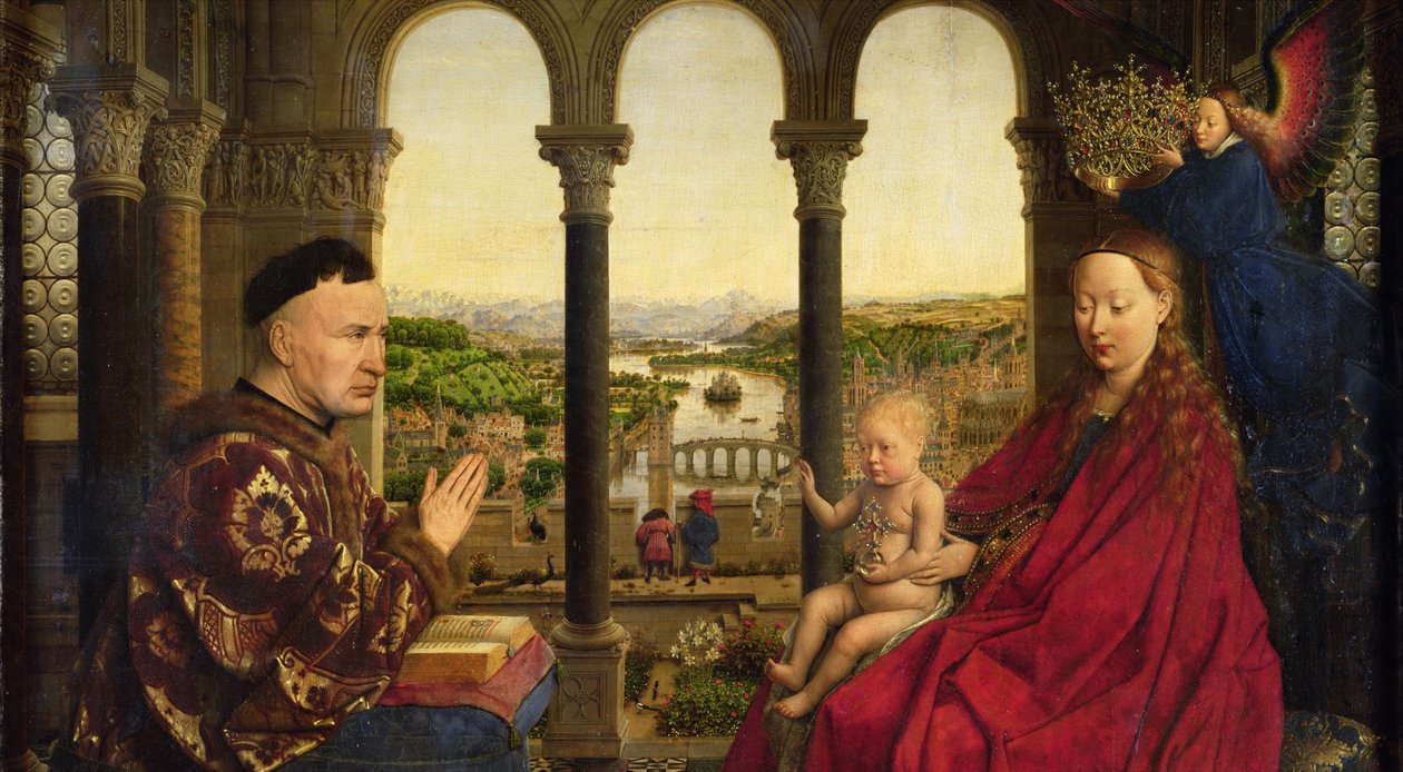 Rolin Madonna（The Virgin to Chancellor Rolin），c.1435（面板）（详情2993） 作者 扬·范·埃克