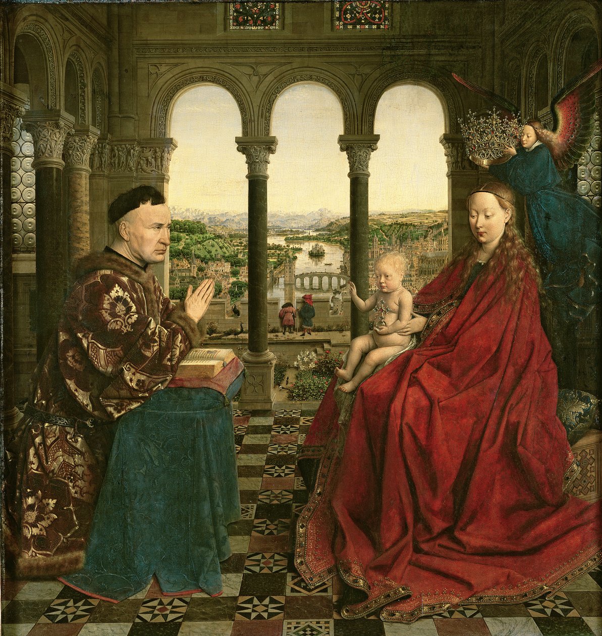 Rolin Madonna（The Virgin to Chancellor Rolin），c.1435（小组） 作者 扬·范·埃克