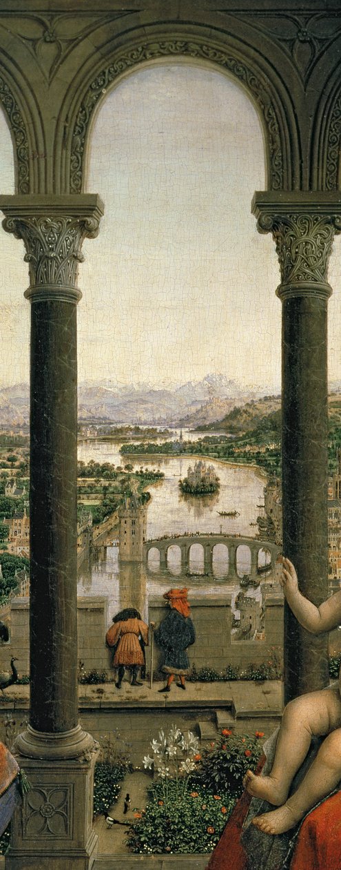 Rolin Madonna（Chancellor Rolin的处女），c.1435（小组）（细节2993） 作者 扬·范·埃克
