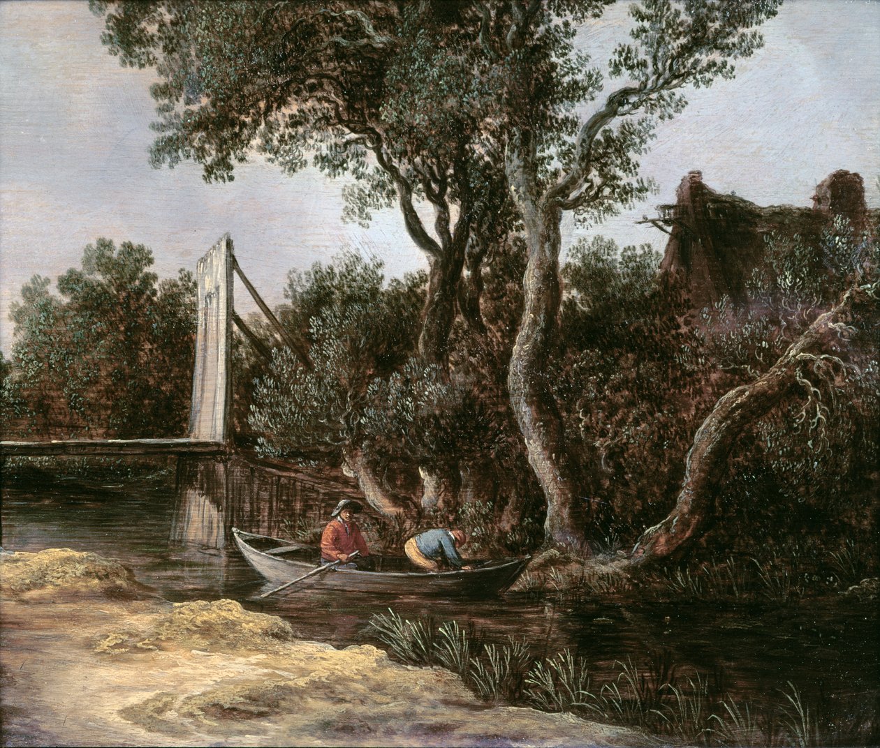 与桥梁的风景，c.1628 作者 扬·约瑟夫斯·范·高恩