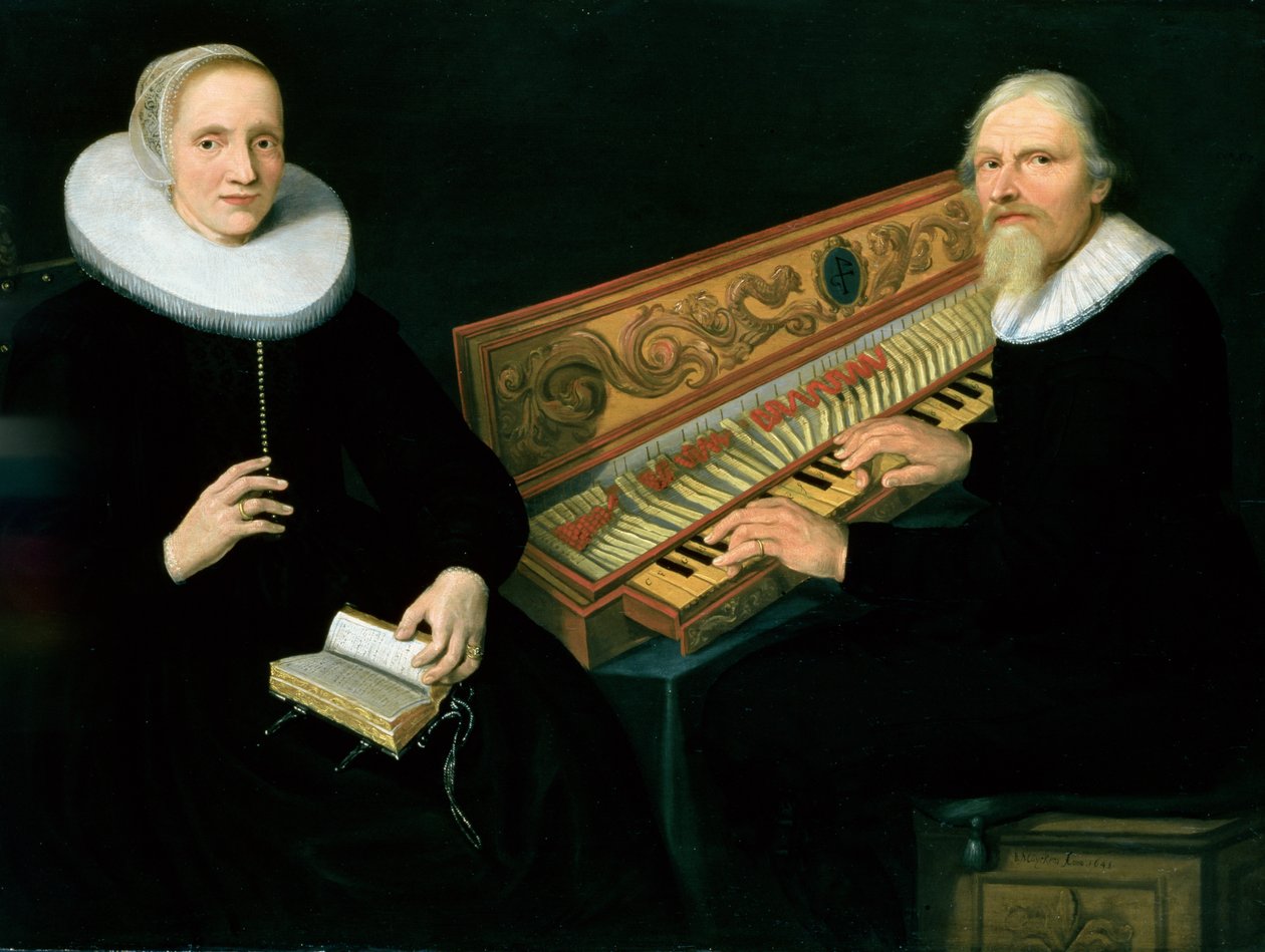 夫妻在1648年的Clavichord（小组） 作者 扬·巴伦兹（Jan Barendsz）。梅肯斯