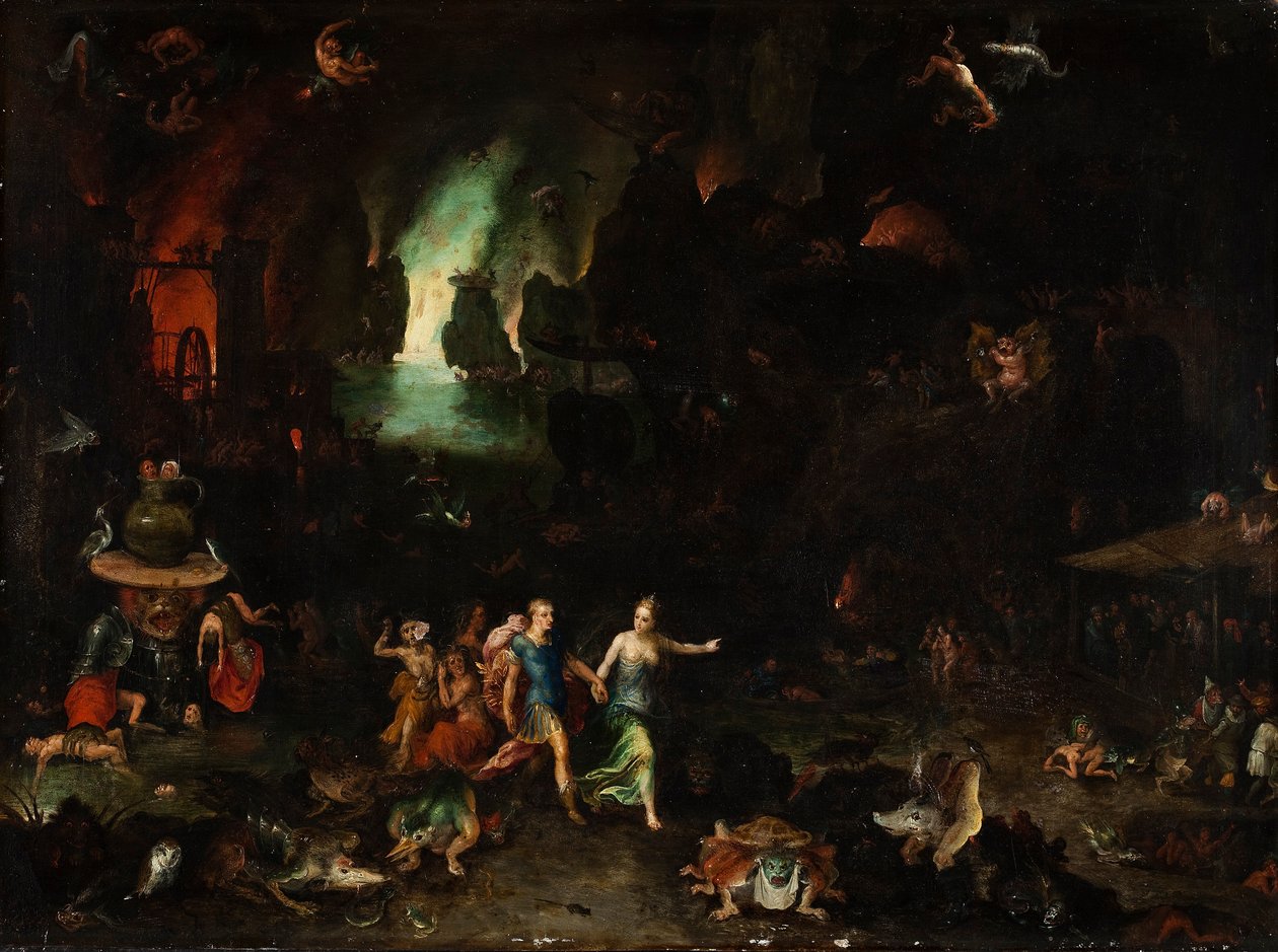 Aeneas和地下世界的Cumaean Sibyl 作者 简·布鲁格尔·扬