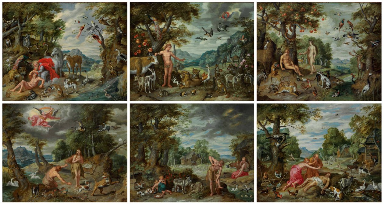 亚当和夏娃的历史 作者 扬·布鲁格（Jan Brueghel）