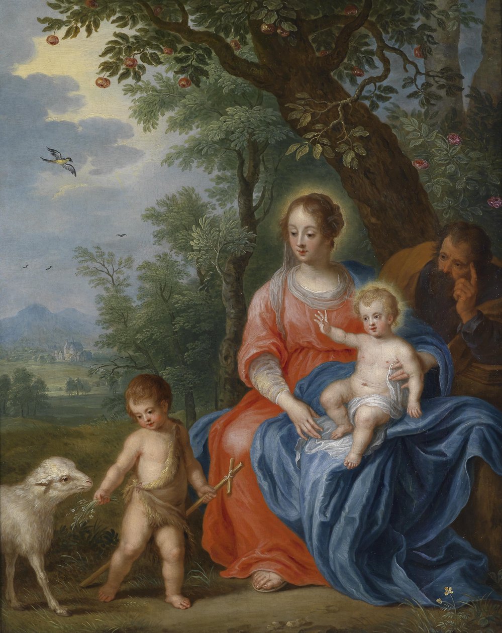 与Johannesknaben和羔羊的神圣家族 作者 扬·布鲁格（Jan Brueghel）