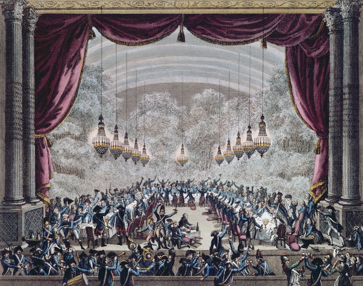 1789年9月31日，18世纪晚期法国Gardes du Corps军官为法兰德斯军团军官举办的宴会 作者 扬·布特胡斯（Jan Bulthuis）
