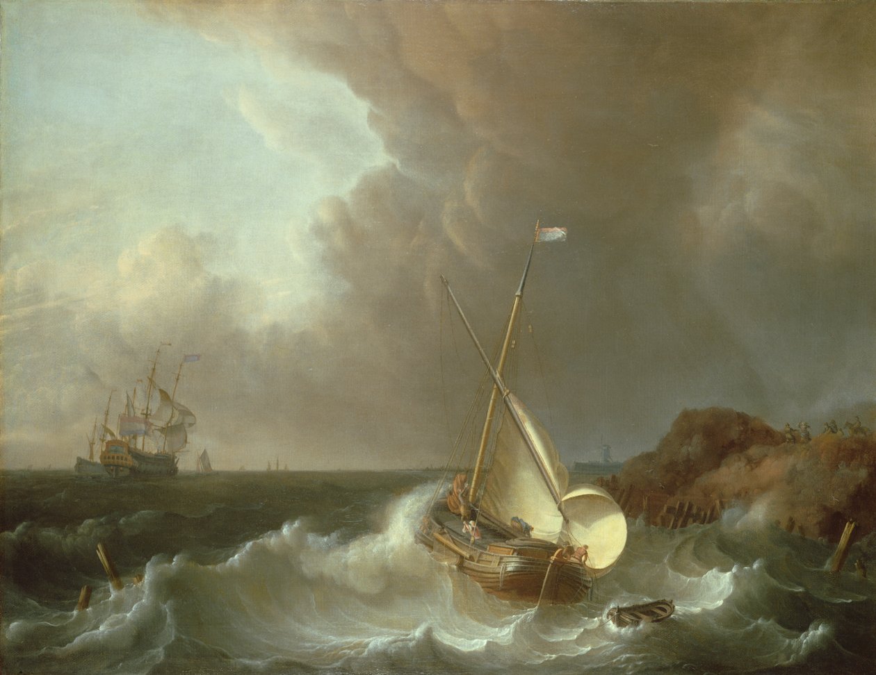 风雨如磐的海洋帆船 作者 扬·克拉斯·里兹霍夫（Jan Claesz Rietschoof）