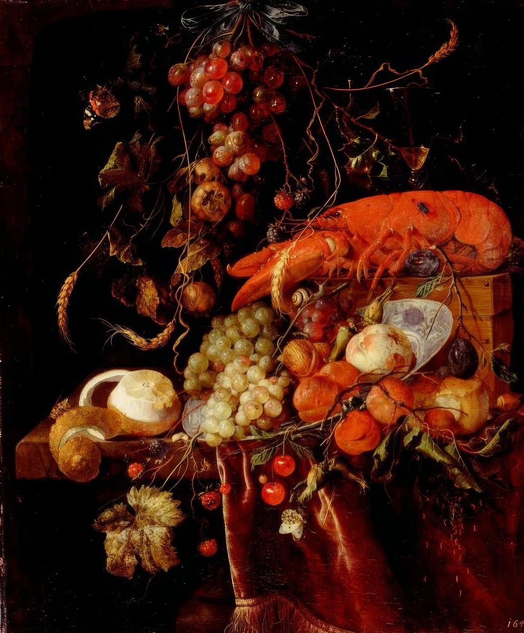 静物与龙虾 作者 扬·戴维兹·德·海姆（Jan Davidsz de Heem）
