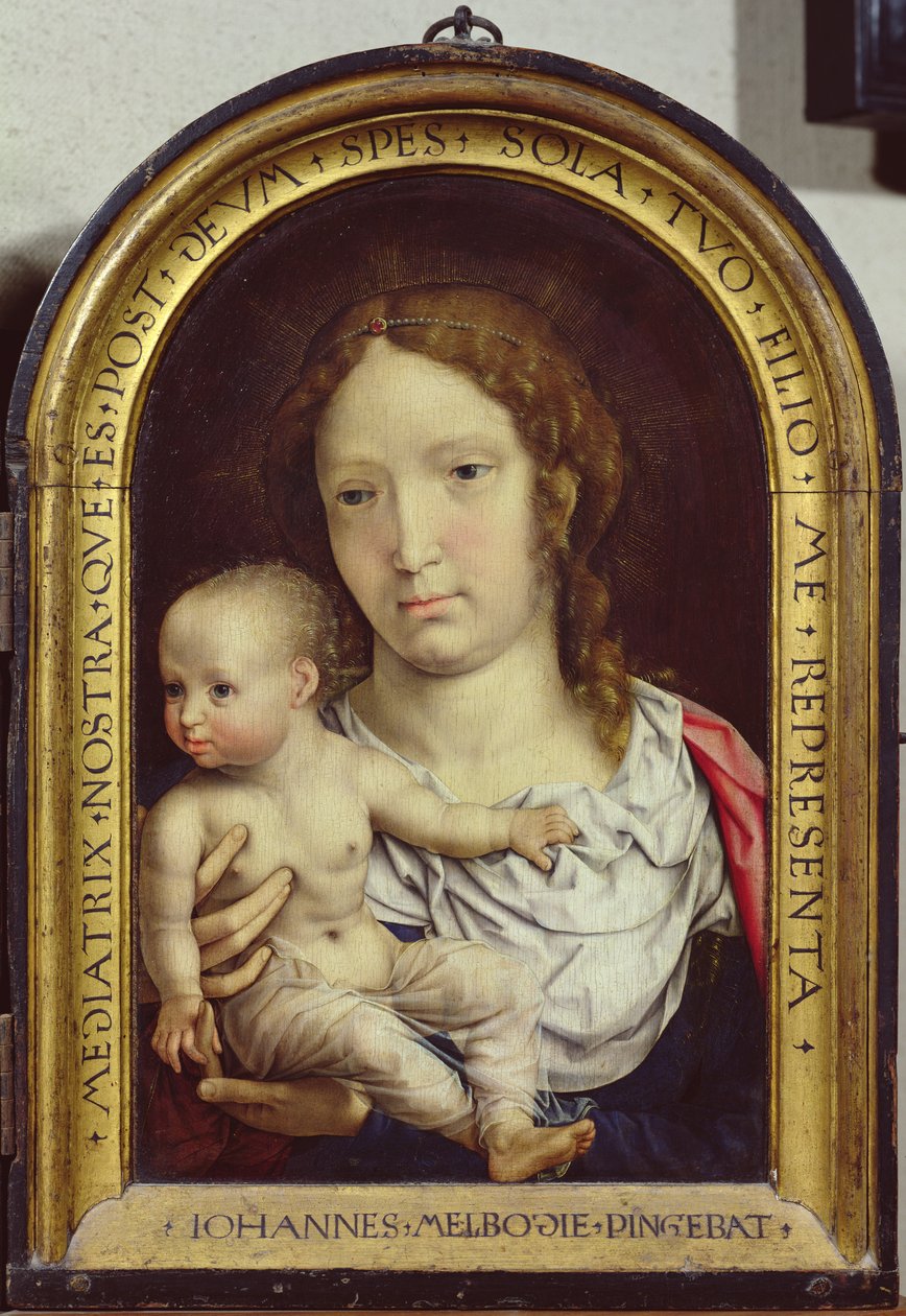 Carondelet Diptych：描绘圣母子女的右手小组，1517（另见97189和210362） 作者 扬·高萨特（Jan Gossaert）
