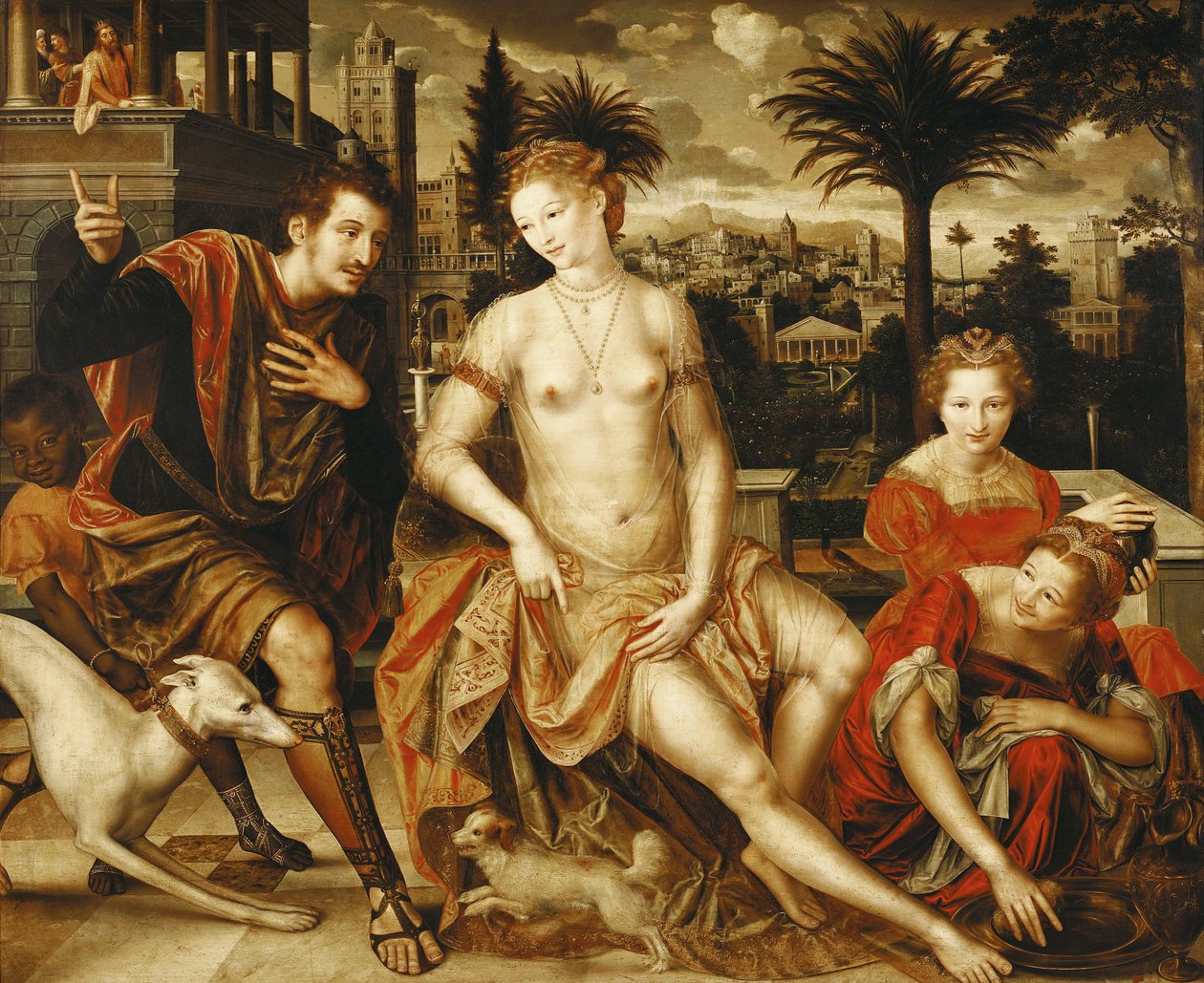 大卫和芭丝谢芭，1562年 作者 Jan Massys或Metsys