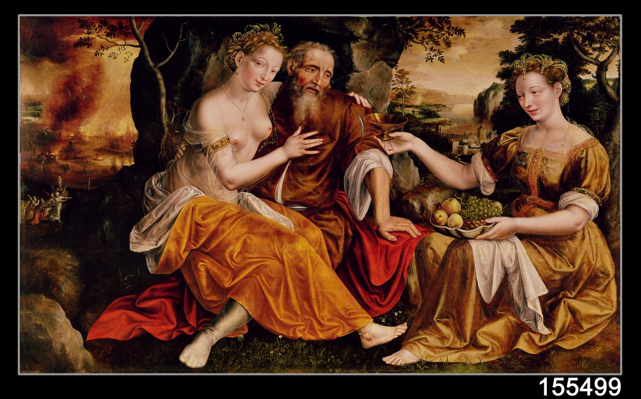 罗得和他的女儿，1565年 作者 Jan Massys或Metsys