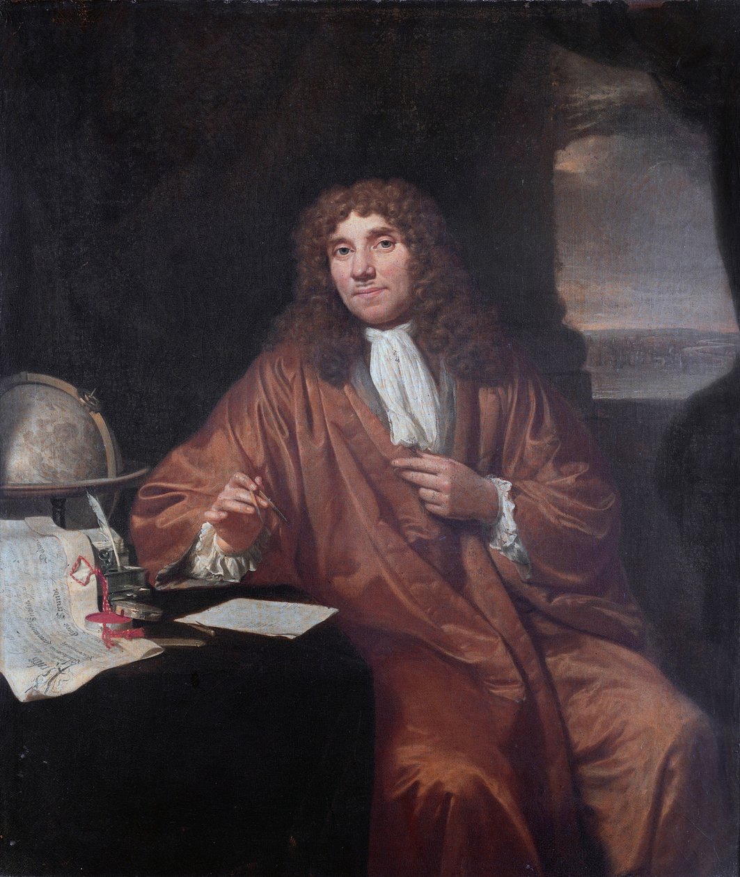 Anthonie van Leeuwenhoek的肖像（1632-1723） 作者 扬·韦尔科列