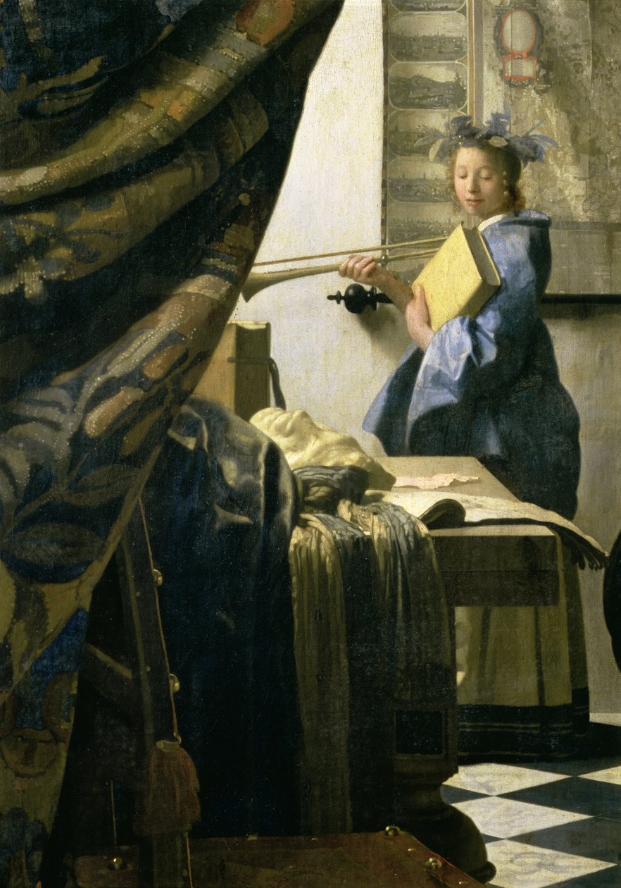 艺术家的工作室，c.1665-6（细节408） 作者 扬·维米尔·范·代尔夫特