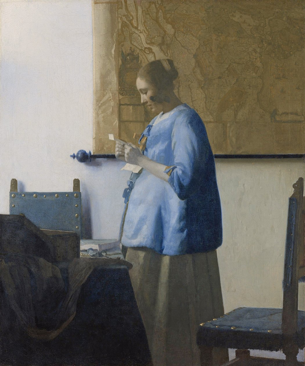 读信的妇女，c.1662-63 作者 扬·维米尔·范·代尔夫特
