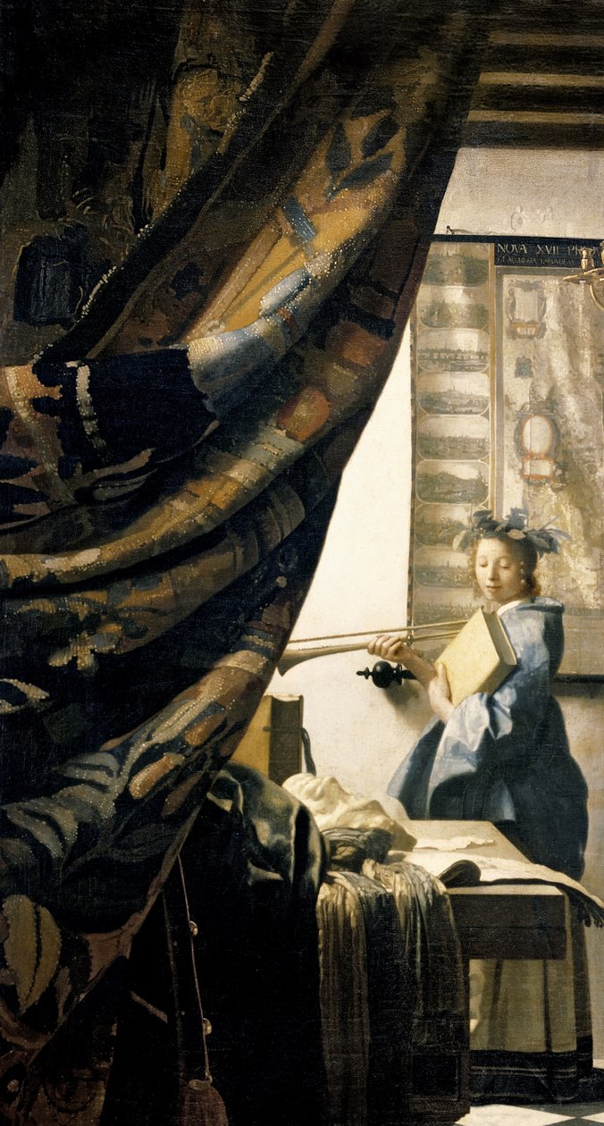 艺术家工作室，c.1665-66油画布细节408 作者 扬·维米尔·范·代尔夫特