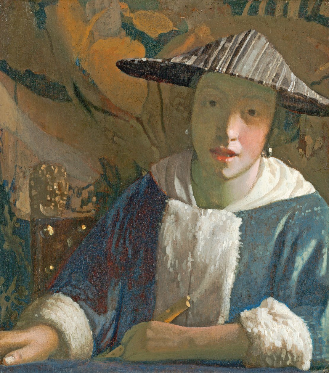 有长笛的女孩，c.1665-70 作者 扬·维米尔·范·代尔夫特