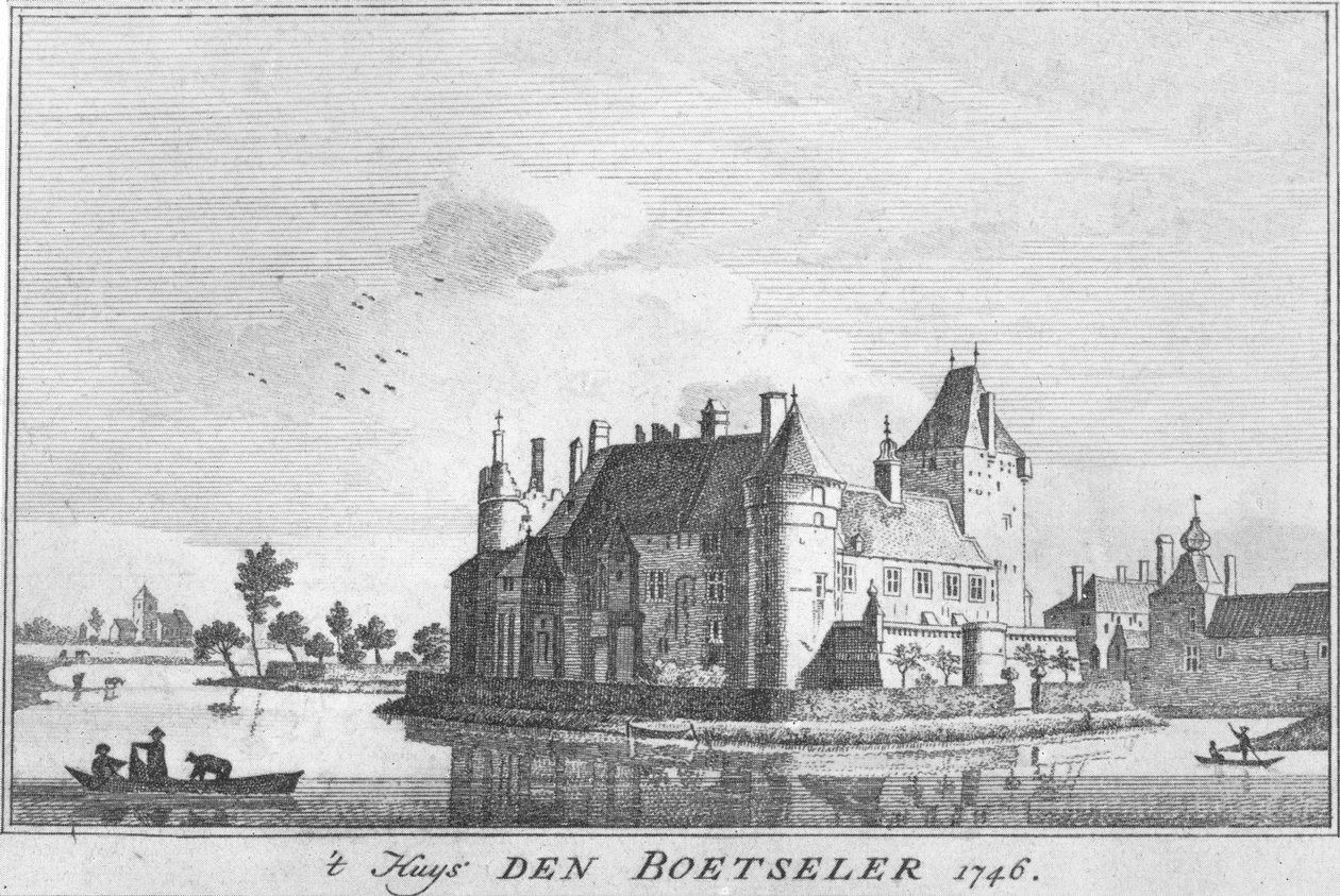 Burg Boetzelaer 1746年，由Jan de Beijer绘制后雕刻 作者 扬·德·贝耶尔
