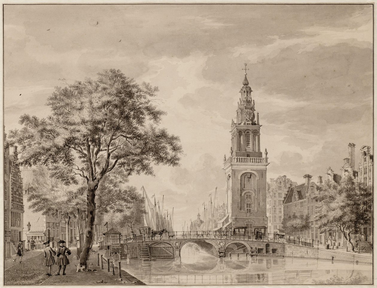 Torensluis和Jan Rodenpoortstoren。绘图。 Amsterdam，Amsterdam City Archives 作者 扬·德·贝耶尔