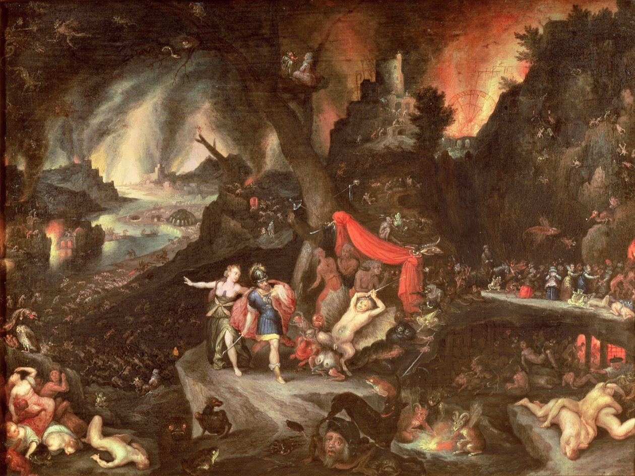 黑社会中的埃涅阿斯，c.1630（铜上油） 作者 简·布鲁格尔·扬