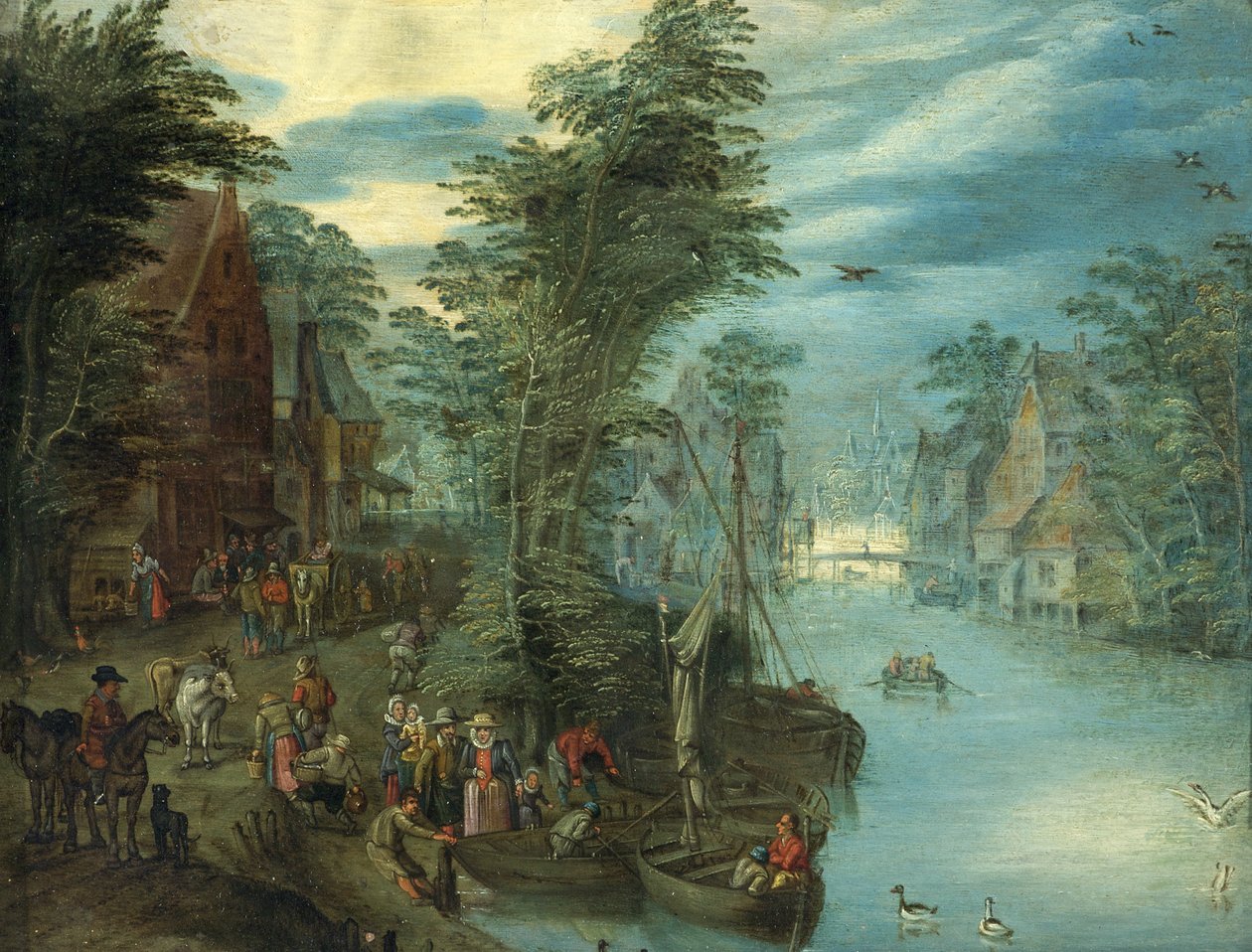 河景，c.1630-50（铜上油） 作者 简·布鲁格尔·扬